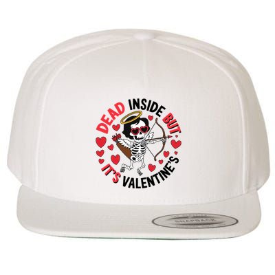 Dead Inside But Its Valentines Skeleton Cupid Wool Snapback Cap