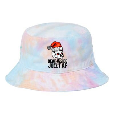 Dead Inside But Jolly Af Xmas Sarcastic Skeleton Skull Tie Dye Newport Bucket Hat