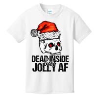 Dead Inside But Jolly Af Xmas Sarcastic Skeleton Skull Kids T-Shirt