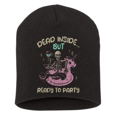 Dead Inside But Ready To Party Skeleton Chilling Short Acrylic Beanie