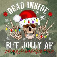 Dead Inside But Jolly AF Funny Christmas Funny Skull Design Legacy Tie Dye Trucker Hat