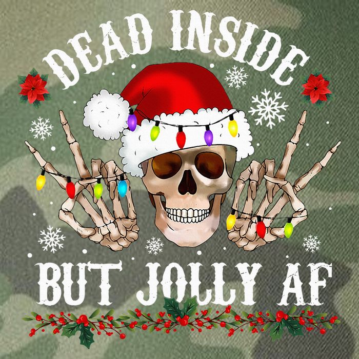 Dead Inside But Jolly AF Funny Christmas Funny Skull Design Legacy Tie Dye Trucker Hat