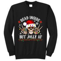 Dead Inside But Jolly AF Funny Christmas Funny Skull Design Sweatshirt