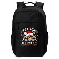 Dead Inside But Jolly AF Funny Christmas Funny Skull Design Backpack