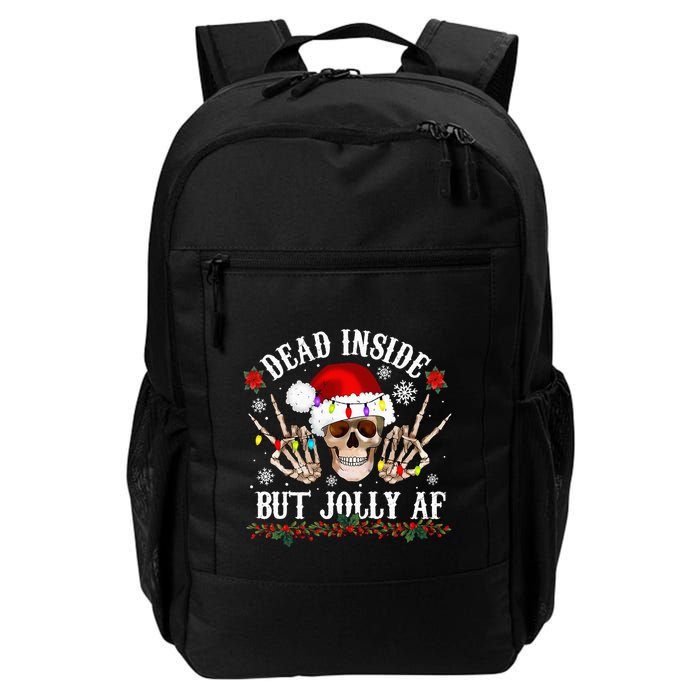 Dead Inside But Jolly AF Funny Christmas Funny Skull Design Backpack
