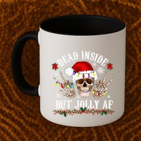 Dead Inside But Jolly AF Funny Christmas Funny Skull Design Mug