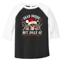 Dead Inside But Jolly AF Funny Christmas Funny Skull Design Toddler Fine Jersey T-Shirt