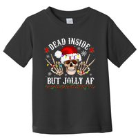 Dead Inside But Jolly AF Funny Christmas Funny Skull Design Toddler T-Shirt