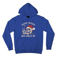 Dead Inside But Jolly Af Funny Skeleton Lights Christmas Gift Hoodie