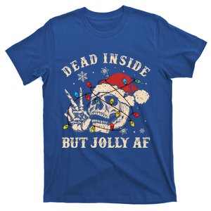 Dead Inside But Jolly Af Funny Skeleton Lights Christmas Gift T-Shirt