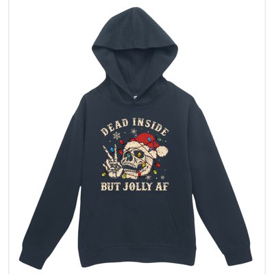 Dead Inside But Jolly Af Funny Skeleton Lights Christmas Gift Urban Pullover Hoodie