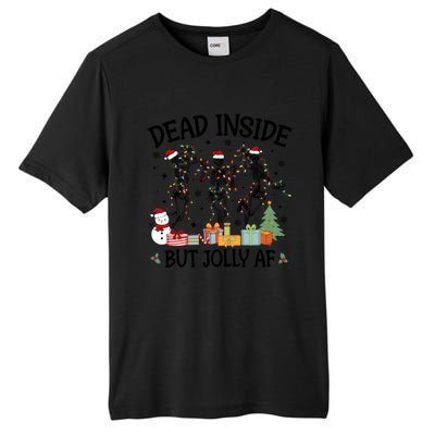 Dead Inside But Jolly Af Dancing Skeleton Graphic Christmas Gift Tall Fusion ChromaSoft Performance T-Shirt