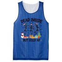 Dead Inside But Jolly Af Dancing Skeleton Graphic Christmas Gift Mesh Reversible Basketball Jersey Tank