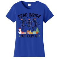 Dead Inside But Jolly Af Dancing Skeleton Graphic Christmas Gift Women's T-Shirt