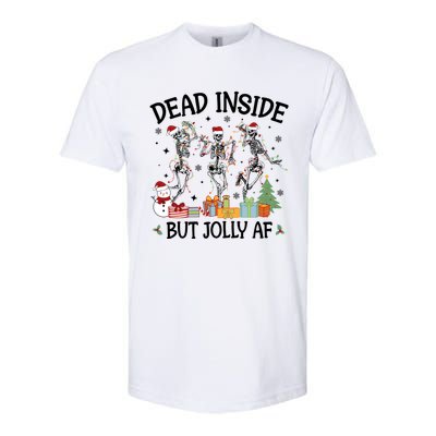 Dead Inside But Jolly Af Dancing Skeleton Graphic Christmas Gift Softstyle CVC T-Shirt