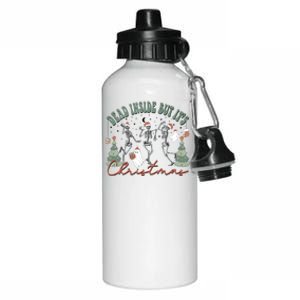 Dead Inside But ItS Christmas Skeleton Xmas Dancing Funny Great Gift Aluminum Water Bottle