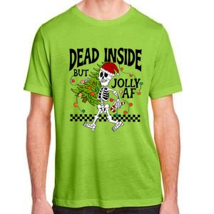 Dead Inside But Jolly Af Funny Skeleton Christmas Tree Retro Gift Adult ChromaSoft Performance T-Shirt