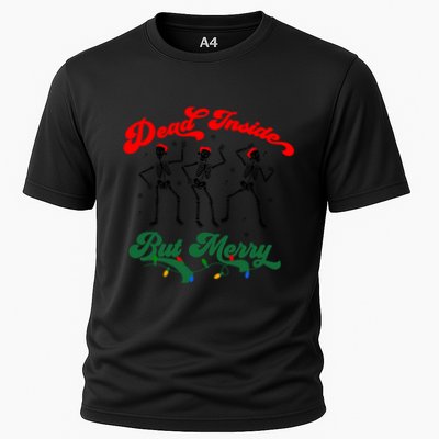 Dead Inside But ItS Merry Christmas Dancing Skeleton Xmas Cool Gift Performance Shirt
