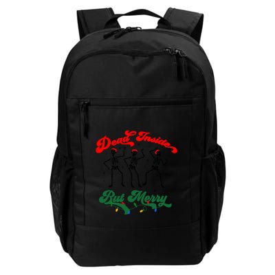 Dead Inside But ItS Merry Christmas Dancing Skeleton Xmas Cool Gift Backpack