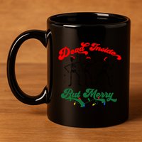 Dead Inside But ItS Merry Christmas Dancing Skeleton Xmas Cool Gift 11oz C Handle Ceramic Mug