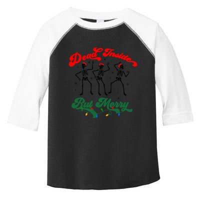 Dead Inside But ItS Merry Christmas Dancing Skeleton Xmas Cool Gift Toddler Fine Jersey T-Shirt