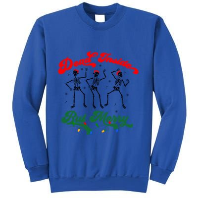 Dead Inside But ItS Merry Christmas Dancing Skeleton Xmas Cool Gift Sweatshirt