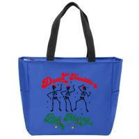 Dead Inside But ItS Merry Christmas Dancing Skeleton Xmas Cool Gift Zip Tote Bag