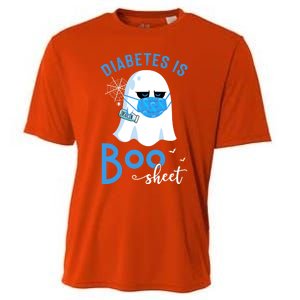 Diabetes Is Boo Sheet Boo Ghost Diabetes Awareness Halloween Gift Cooling Performance Crew T-Shirt