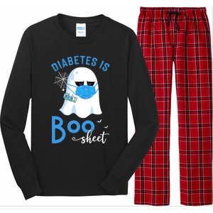 Diabetes Is Boo Sheet Boo Ghost Diabetes Awareness Halloween Gift Long Sleeve Pajama Set