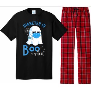 Diabetes Is Boo Sheet Boo Ghost Diabetes Awareness Halloween Gift Pajama Set