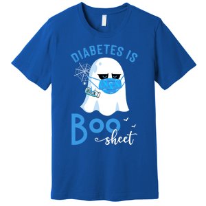 Diabetes Is Boo Sheet Boo Ghost Diabetes Awareness Halloween Gift Premium T-Shirt