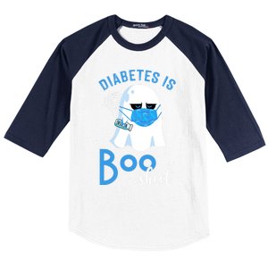 Diabetes Is Boo Sheet Boo Ghost Diabetes Awareness Halloween Gift Baseball Sleeve Shirt