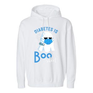 Diabetes Is Boo Sheet Boo Ghost Diabetes Awareness Halloween Gift Garment-Dyed Fleece Hoodie