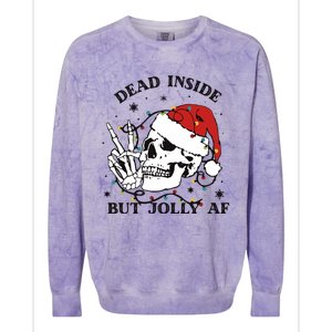 Dead Inside But Jolly Af Funny Christmas Design Gift Colorblast Crewneck Sweatshirt