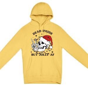 Dead Inside But Jolly Af Funny Christmas Design Gift Premium Pullover Hoodie