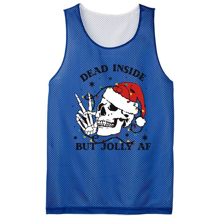 Dead Inside But Jolly Af Funny Christmas Design Gift Mesh Reversible Basketball Jersey Tank