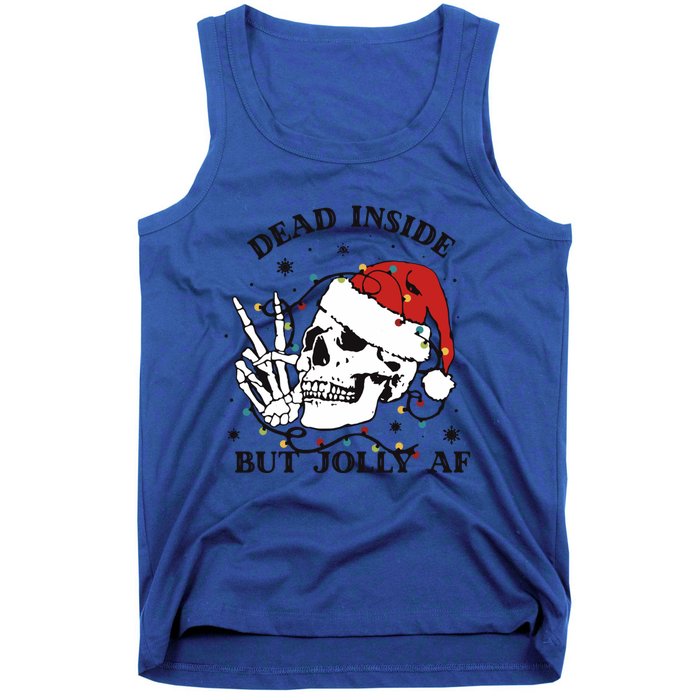 Dead Inside But Jolly Af Funny Christmas Design Gift Tank Top