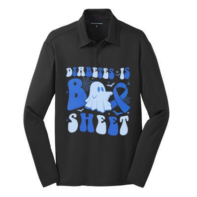 Diabetes Is Boo Sheet Halloween ghost Diabetes awareness Silk Touch Performance Long Sleeve Polo