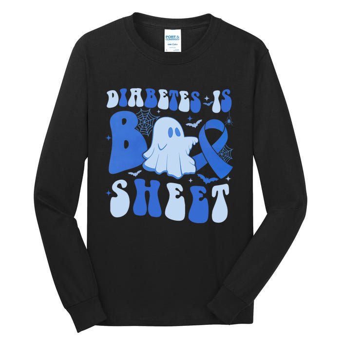 Diabetes Is Boo Sheet Halloween ghost Diabetes awareness Tall Long Sleeve T-Shirt