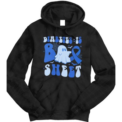 Diabetes Is Boo Sheet Halloween ghost Diabetes awareness Tie Dye Hoodie