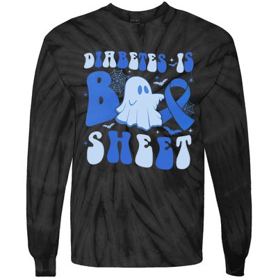 Diabetes Is Boo Sheet Halloween ghost Diabetes awareness Tie-Dye Long Sleeve Shirt