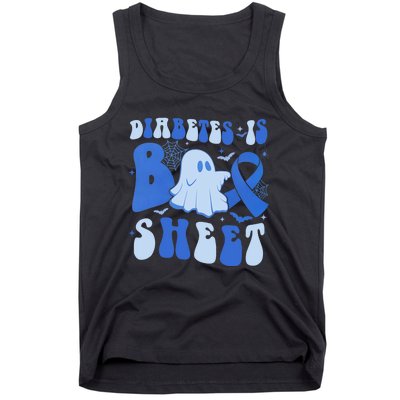 Diabetes Is Boo Sheet Halloween ghost Diabetes awareness Tank Top