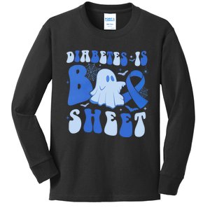 Diabetes Is Boo Sheet Halloween ghost Diabetes awareness Kids Long Sleeve Shirt