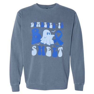 Diabetes Is Boo Sheet Halloween ghost Diabetes awareness Garment-Dyed Sweatshirt