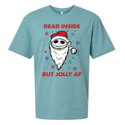 Dead Inside But Jolly Af Christmas Holiday Xmas Jack Sueded Cloud Jersey T-Shirt