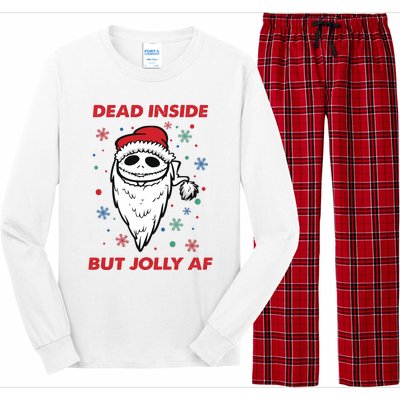 Dead Inside But Jolly Af Christmas Holiday Xmas Jack Long Sleeve Pajama Set