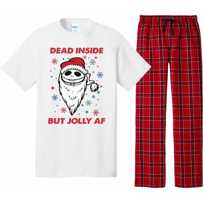 Dead Inside But Jolly Af Christmas Holiday Xmas Jack Pajama Set