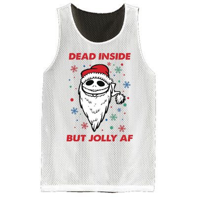 Dead Inside But Jolly Af Christmas Holiday Xmas Jack Mesh Reversible Basketball Jersey Tank