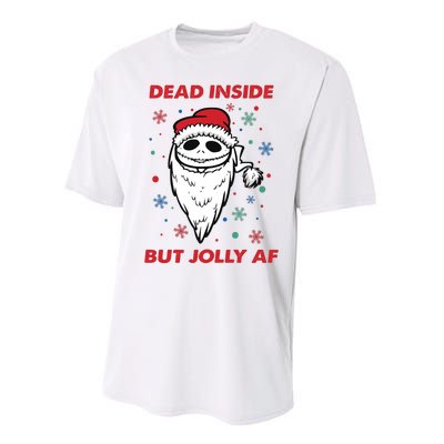 Dead Inside But Jolly Af Christmas Holiday Xmas Jack Performance Sprint T-Shirt