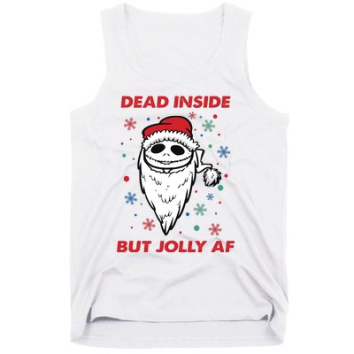 Dead Inside But Jolly Af Christmas Holiday Xmas Jack Tank Top